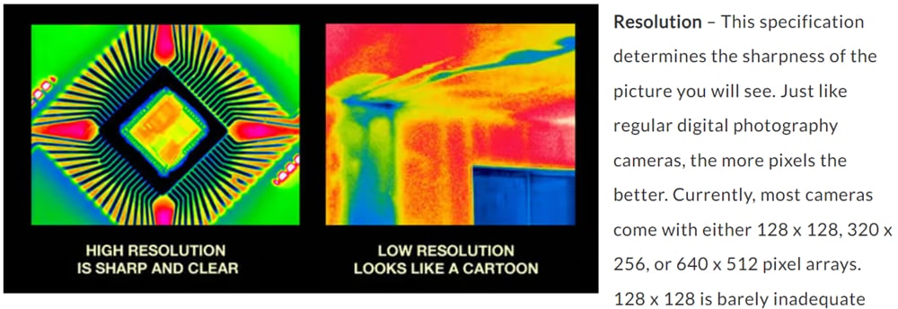 Suggested IR Resolution for a TSCM Thermal Camera